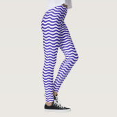 White Blue Wave Pattern - achtergrond Leggings (Rechts)