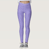White Blue Wave Pattern - achtergrond Leggings (Voorkant)