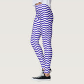 White Blue Wave Pattern - achtergrond Leggings (Links)