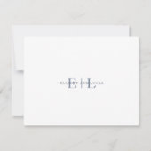 White Blue Wedding Monogram Note Kaart Notitiekaartje (Voorkant)