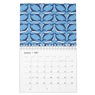 White Blue Whales Yin Yang Sea Animal Ocean Marine Kalender