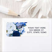 White & Blue Winter Floral Bouquet Chic Wedding Etiket (Insitu)