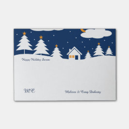 White Blue Winter Kersttijd Post-it® Notes