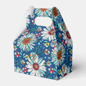 White Blue Yellow Oranje Red Daisy Flowers Pattern Bedankdoosjes (Achterkant)