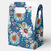 White Blue Yellow Oranje Red Daisy Flowers Pattern Bedankdoosjes (Geopend)