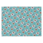 White Blue Yellow Oranje Red Daisy Flowers Pattern Tafelkleed (Voorkant (Horizontaal))