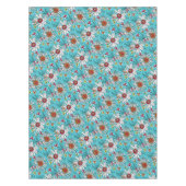 White Blue Yellow Oranje Red Daisy Flowers Pattern Tafelkleed (Voorkant)