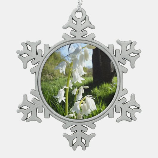 White Bluebells Snowflake Ornament (Voorkant)