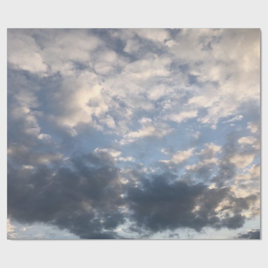 White Blueish Clouds Wrapping Papers Cadeaupapier (Vlak)