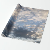 White Blueish Clouds Wrapping Papers Cadeaupapier (Uitgerold)