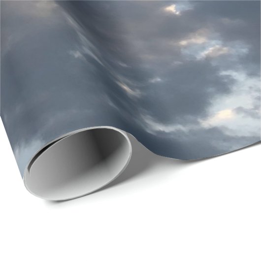 White Blueish Clouds Wrapping Papers Cadeaupapier (Rol Hoek)