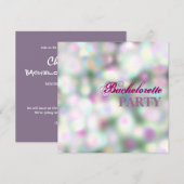 White Blurred Bokeh Lights Glam Party Invitation Kaart (Voorkant / Achterkant)