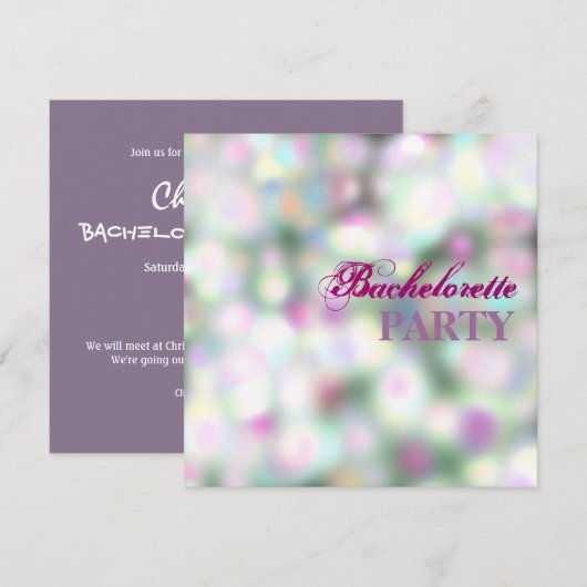 White Blurred Bokeh Lights Glam Party Invitation Kaart (Voorkant / Achterkant)
