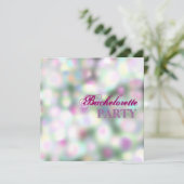 White Blurred Bokeh Lights Glam Party Invitation Kaart (Staand voorkant)