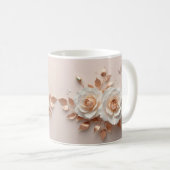 White Blush 3 D Bloem Naam Koffiemok (Voorkant rechts)
