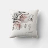 White Blush 3 D Flower Kussen (Achterkant)
