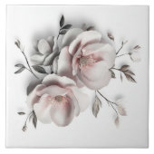 White Blush 3 D Flower Tegeltje (Voorkant)