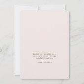 White & Blush | Chic Blush Rose Wedding Invitation Kaart (Achterkant)