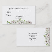 White Blush Floral Medical Appointment Afsprakenkaartje (Voorkant / Achterkant)