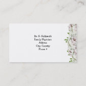 White Blush Floral Medical Appointment Afsprakenkaartje (Achterkant)