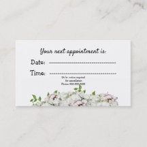 White Blush Floral Medical Appointment