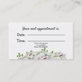 White Blush Floral Medical Appointment Afsprakenkaartje