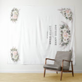 White Blush Floral Roos Gold Wedding Photo Prop Wandkleed (In Situ (horizontaal))