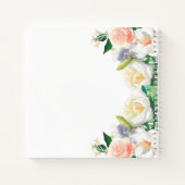 White blush florals name script notitieboek (Achterkant)