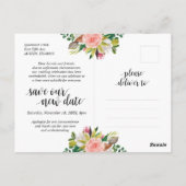 White Blush Florals, sla onze nieuwe date op, Post Briefkaart (Achterkant)