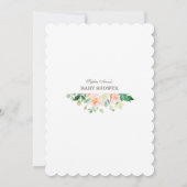 White Blush Flowers Invitación de Baby shower Kaart (Achterkant)