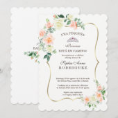 White Blush Flowers Invitación de Baby shower Kaart (Voorkant / Achterkant)