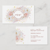White Blush Flowers Logo Initials Visitekaartje (Voorkant / Achterkant)