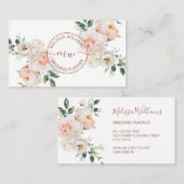 White Blush Flowers Logo Initials Visitekaartje (Voorkant / Achterkant)