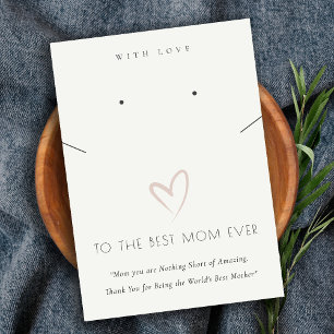 WHITE BLUSH HEART BEST MOM GIFT KETTING EARRING PLAATSKAARTJE