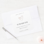 White Blush Love Heart Mum to be Gift Candle Vierkante Sticker (Envelop)