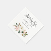 White Blush Magnolia Floral Best Day Ever Wedding Servet (Hoek)