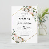 White & Blush Magnolia Floral Vrijgezellenfeest Kaart (Staand voorkant)