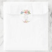 White Blush Pink Peonies Bridal Shower Invitation Ronde Sticker (Tas)