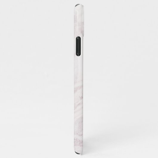 White Blush & Roos Gold Agate Marble Monogram iPhone Hoesje (Rechterkant)