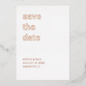 White Blush roze Save the Date Roos Gold Folie Uitnodiging (Voorkant)