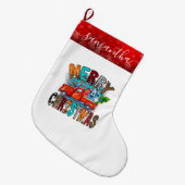 White boerderij Van Kerstmis stoppen Grote Kerstsok (Voorkant (Hangend))