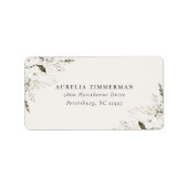 White Bohemian Floral Address Label (Voorkant)