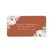 White Bohemian Floral Address Label (Voorkant)