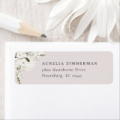 White Bohemian Floral Address Label (Insitu)