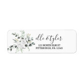 White Bohian Roos Wedding Return Address Labels (Voorkant)