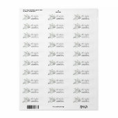 White Bohian Roos Wedding Return Address Labels (Full Sheet)