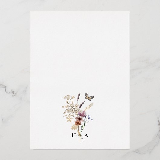 White Boho Arch Wedding Uitnodiging (Achterkant)