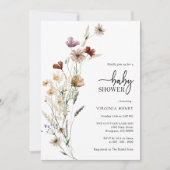White Boho Baby shower Invitation Kaart (Voorkant)