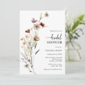 White Boho Bridal Shower Invitation Kaart (Staand voorkant)