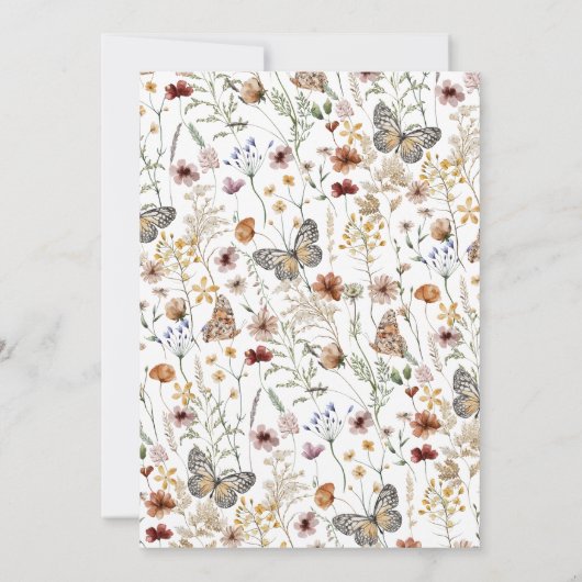 White Boho Bridal Shower Invitation Kaart (Achterkant)